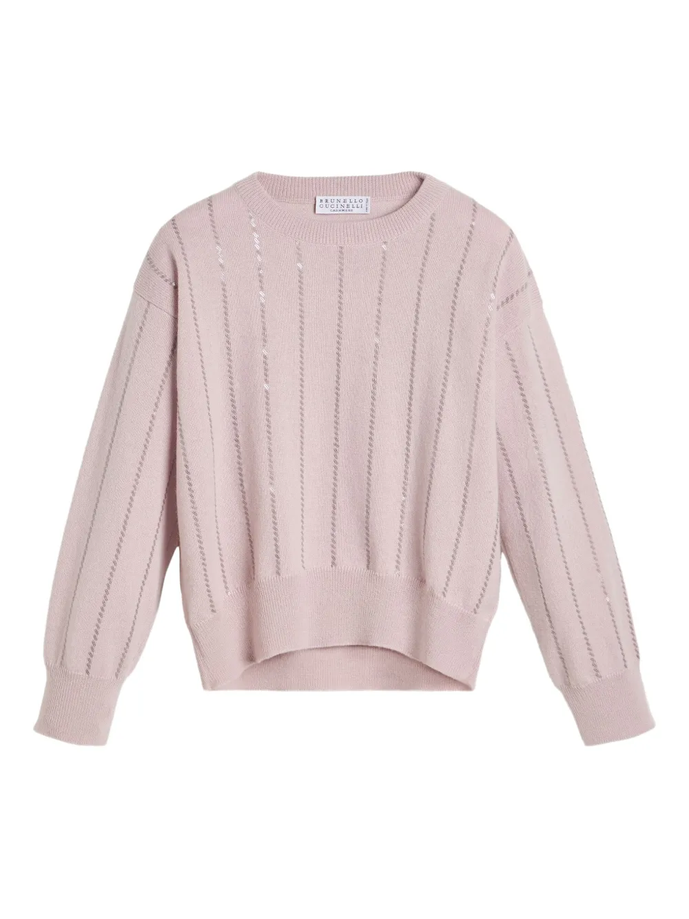 

Свитер с пайетками Brunello Cucinelli Kids, розовый