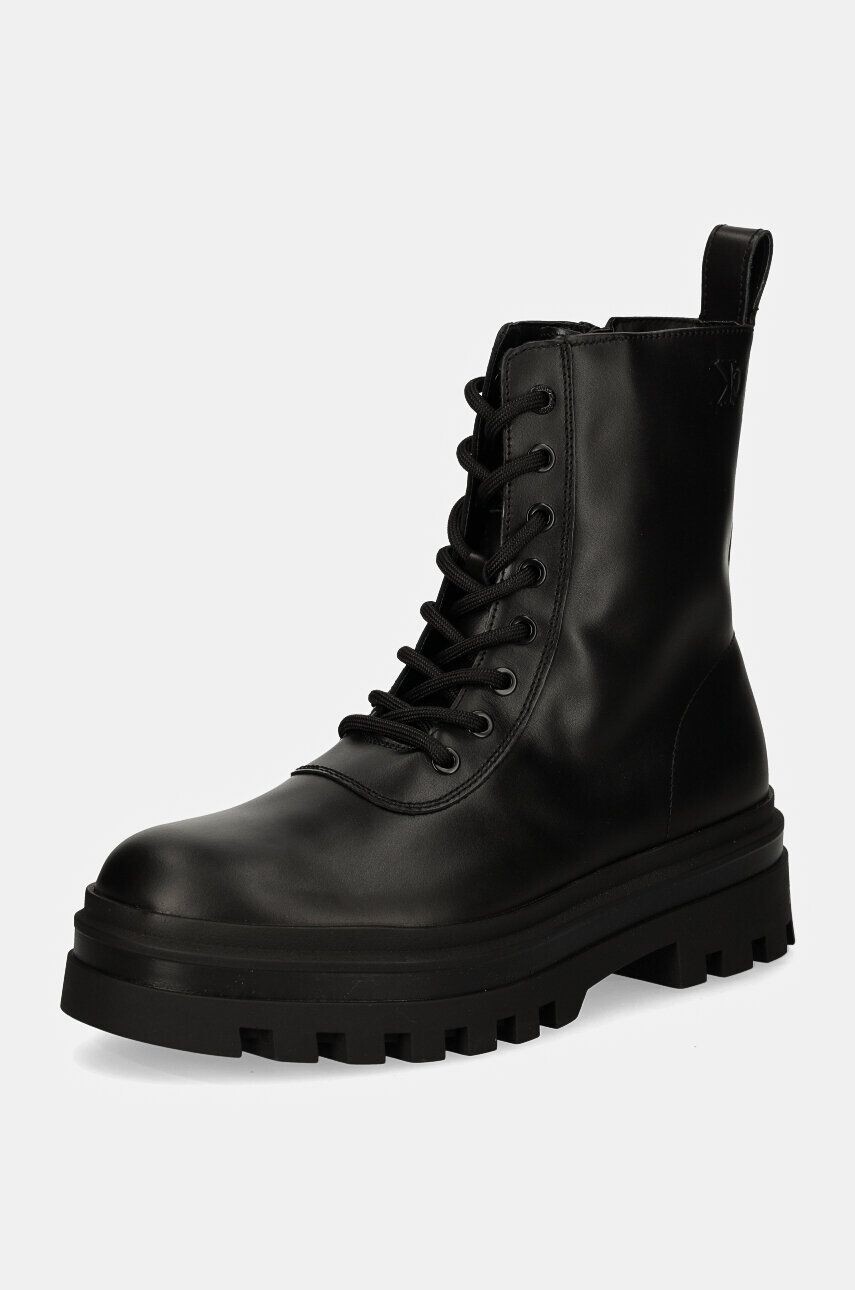 

Кожаные походные ботинки Calvin Klein Jeans LUGGED LACE ZIP BOOT OXF LTH, черный