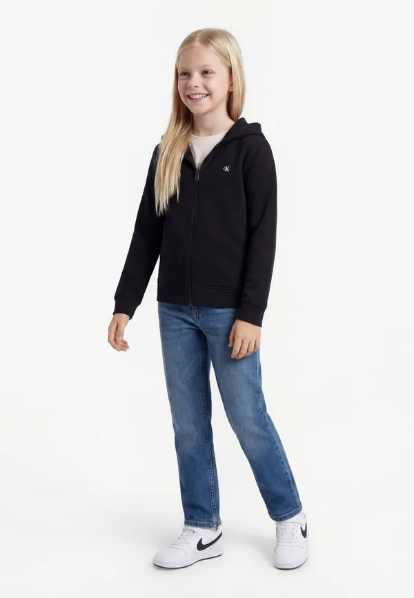 Худи на молнии с мини-значком, унисекс, на молнии. Calvin Klein Jeans, Black