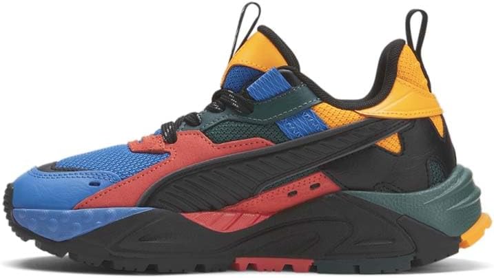 Детские кроссовки PUMA для мальчиков Rs-Trck с цветной шнуровкой- черные, синие — фото 3