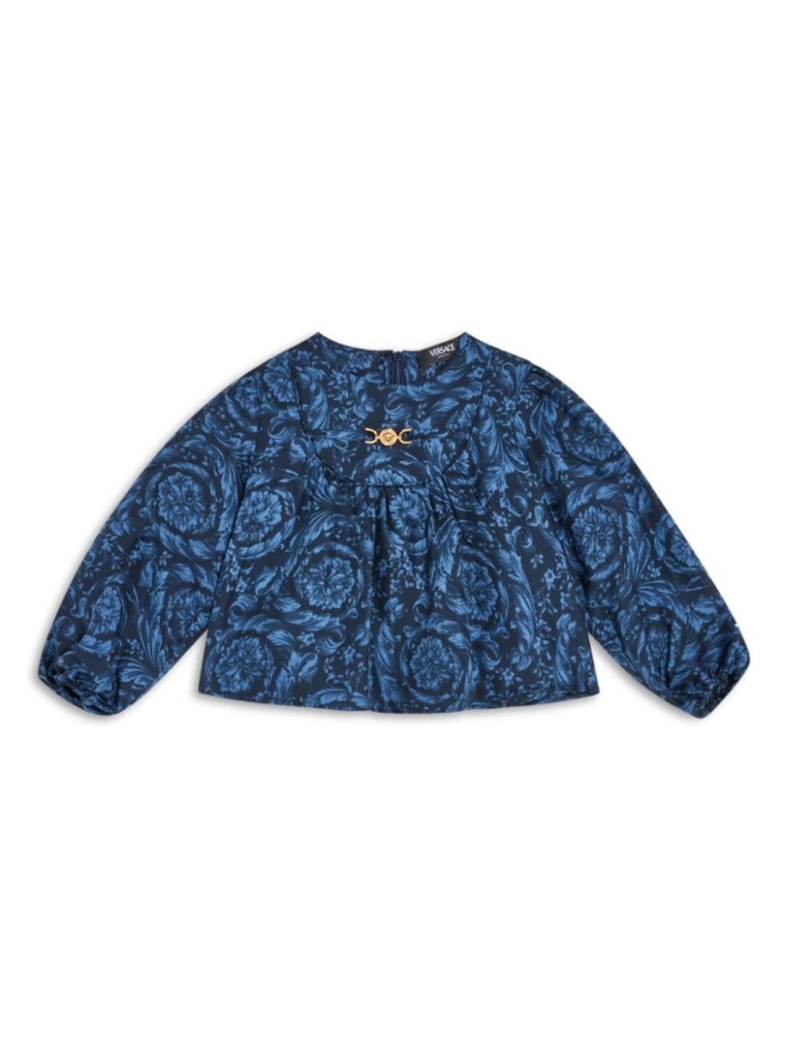 

Versace Kids шелковая блузка с логотипом, синий