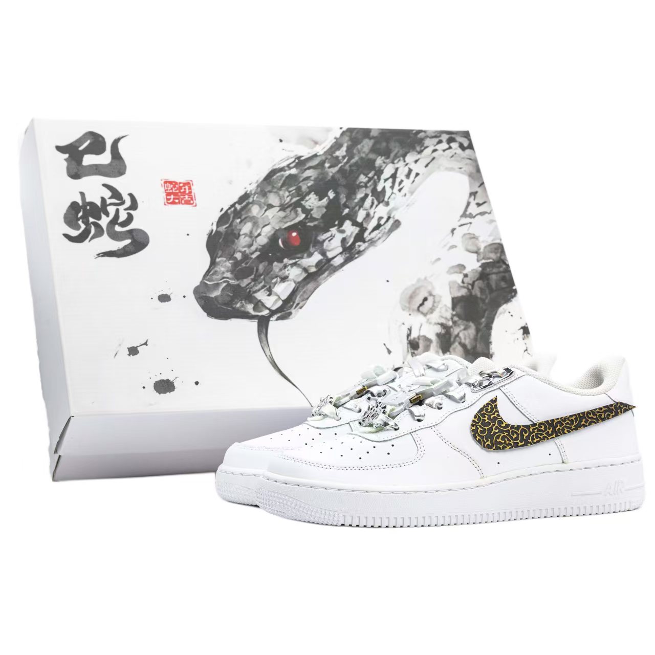 

Nike Кроссовки Air Force 1 с противоскользящим покрытием, износостойкие, низкие, для скейтбординга, мужские, белое золото