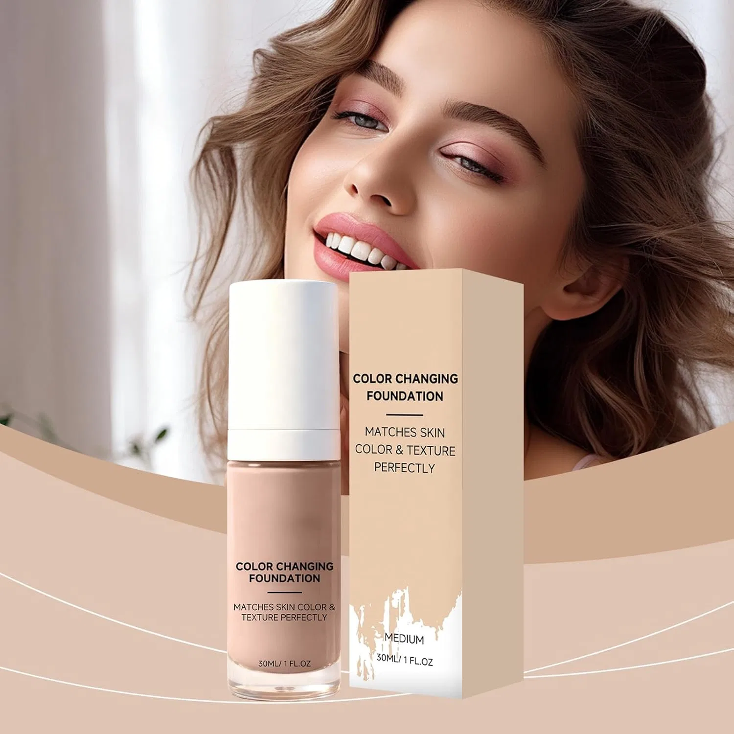 CC-консилер Color Changing Foundation для лица, No brand, 1 шт, средний оттенок кожи — фото 3