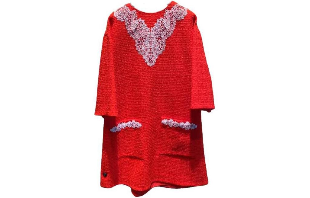 

Платье с длинными рукавами женское красное Gucci