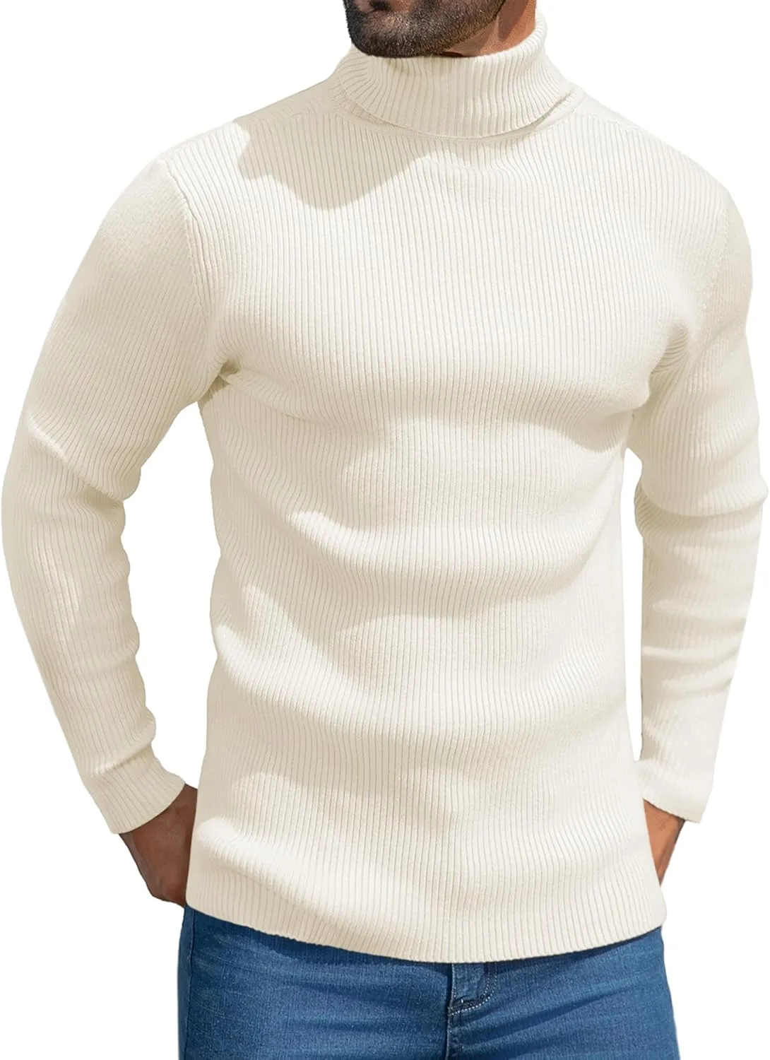 

Мужской вязаный свитер-водолазка Ribbed Slim Fit MioRoim