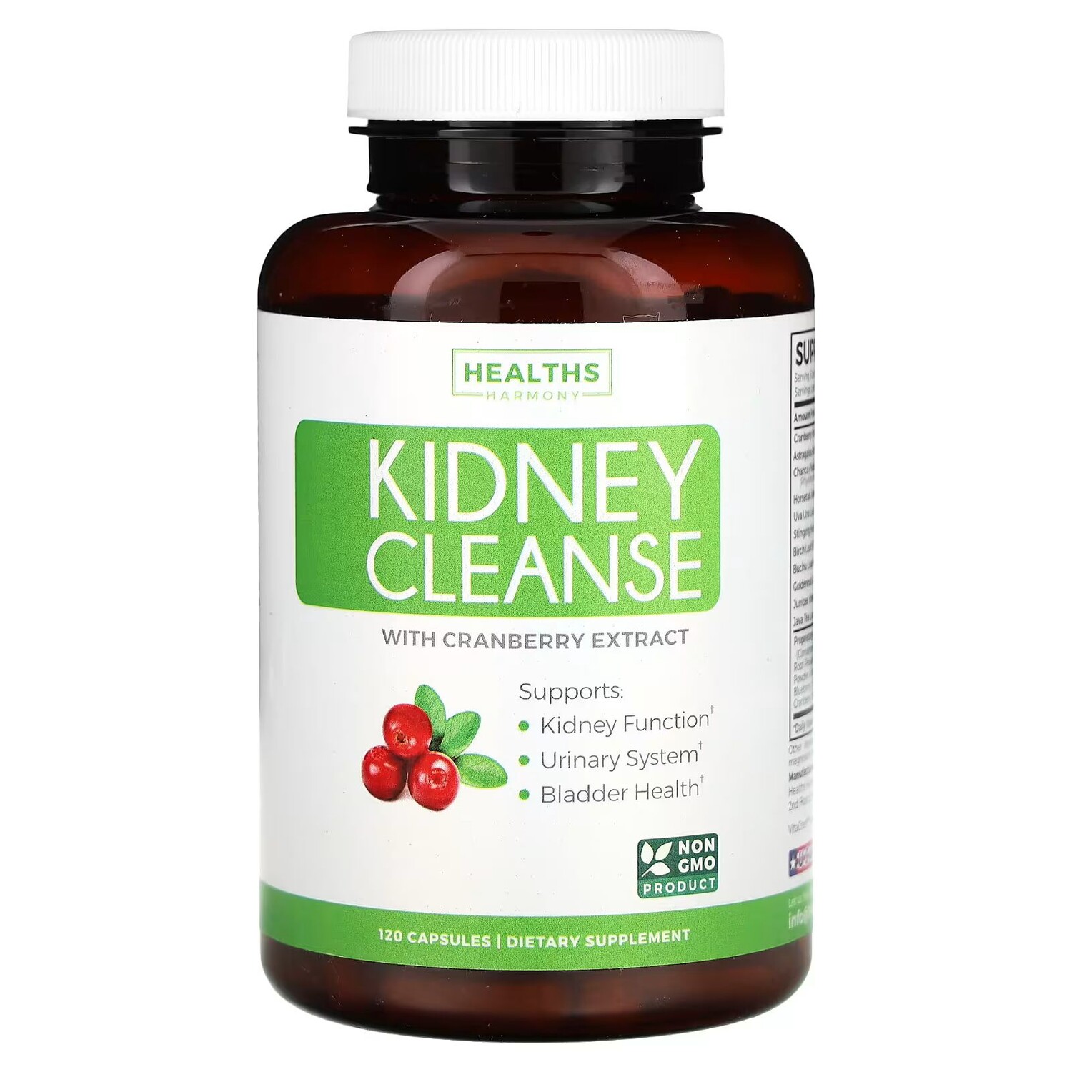 

Очищение почек с экстрактом клюквы, 120 капсул Healths Harmony