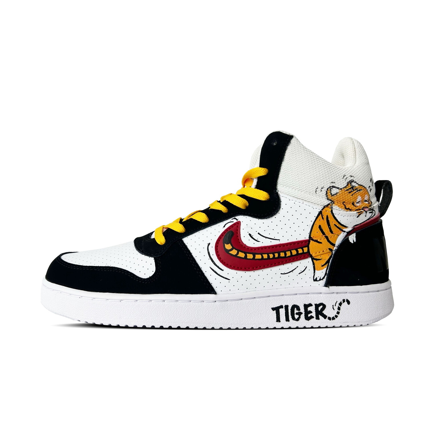 

Кроссовки Nike Court Borough Skateboarding Shoes Men Mid-top Yellow, цвет Snooze Tiger