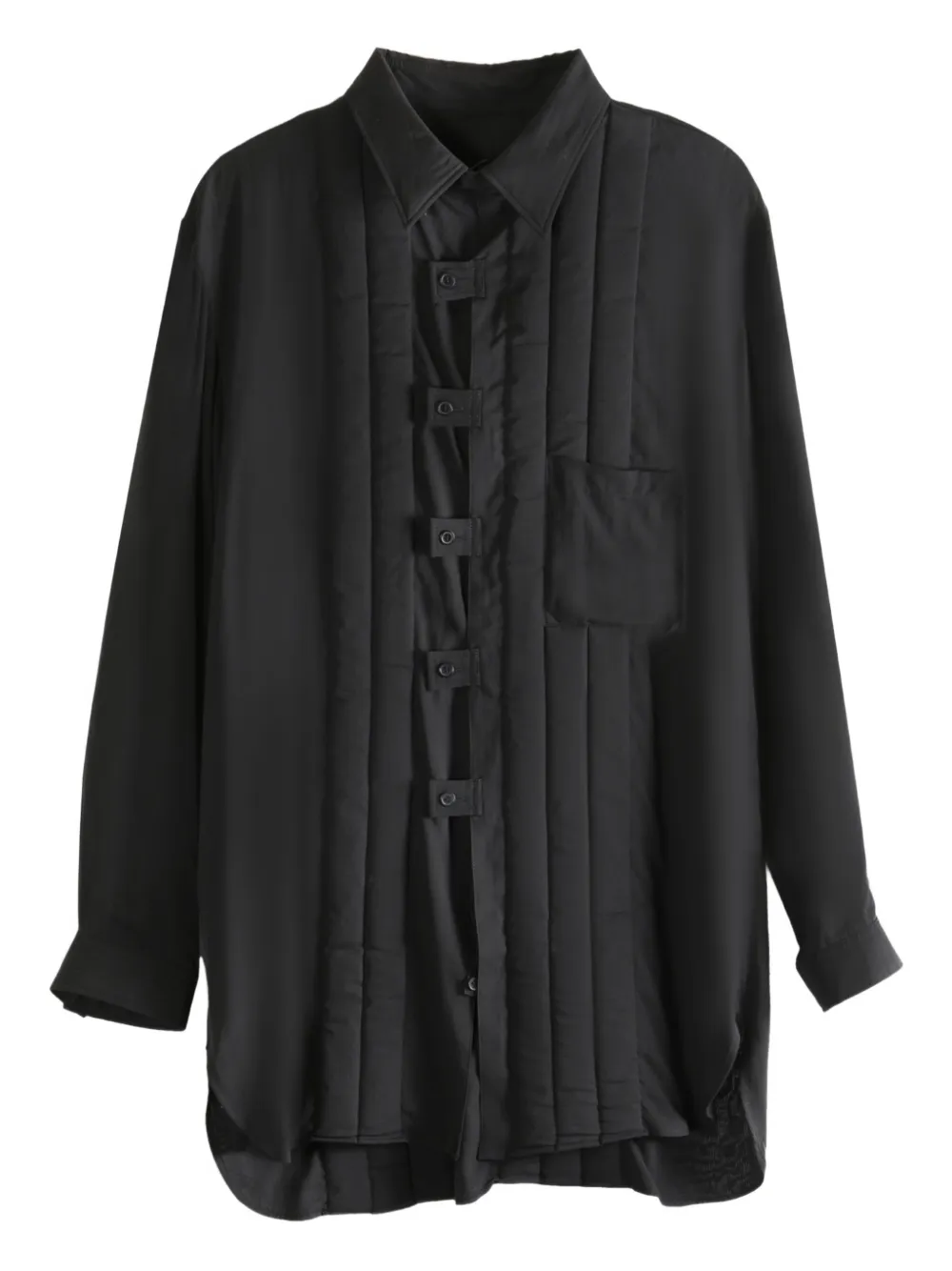 

Стеганое пальто с панелями Yohji Yamamoto, черный