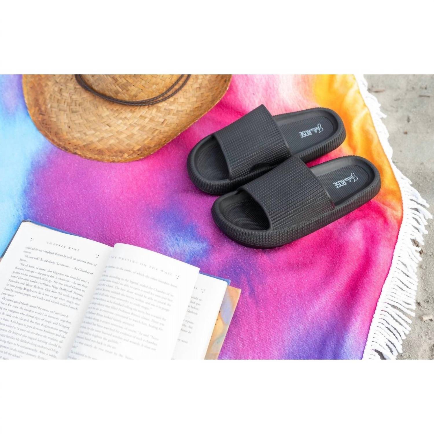 Женские невероятно удобные пляжные шлепанцы Casual в черном цвете Julia Rose — фото 3