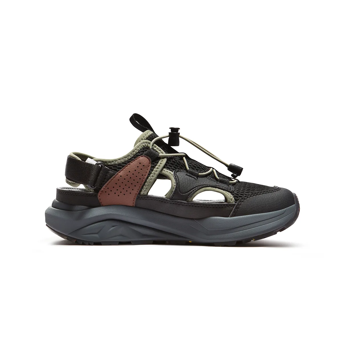 FILA KIDS SEASON FSW Synthetic Leather, Textile детские сандалии Black/Vetiver Grass Green Kids' — фото 3