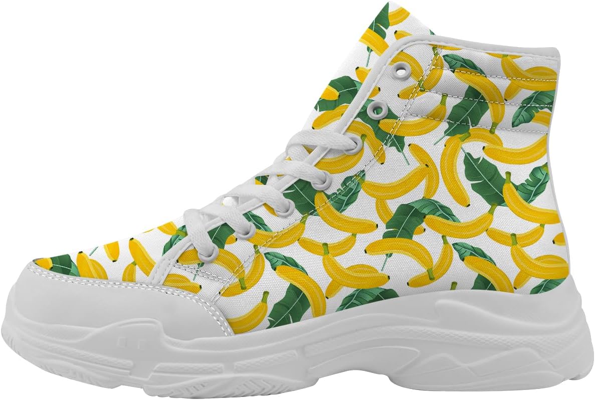 

Кеды на шнуровке унисекс Banana Shoes с высоким верхом из канвы, подарок для него и для нее Quorax, белый/зеленый