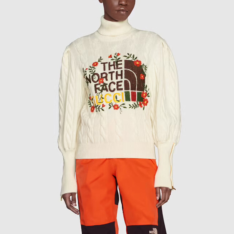 Свитер женский Gucci, коллаборация с The North Face, белый — фото 3