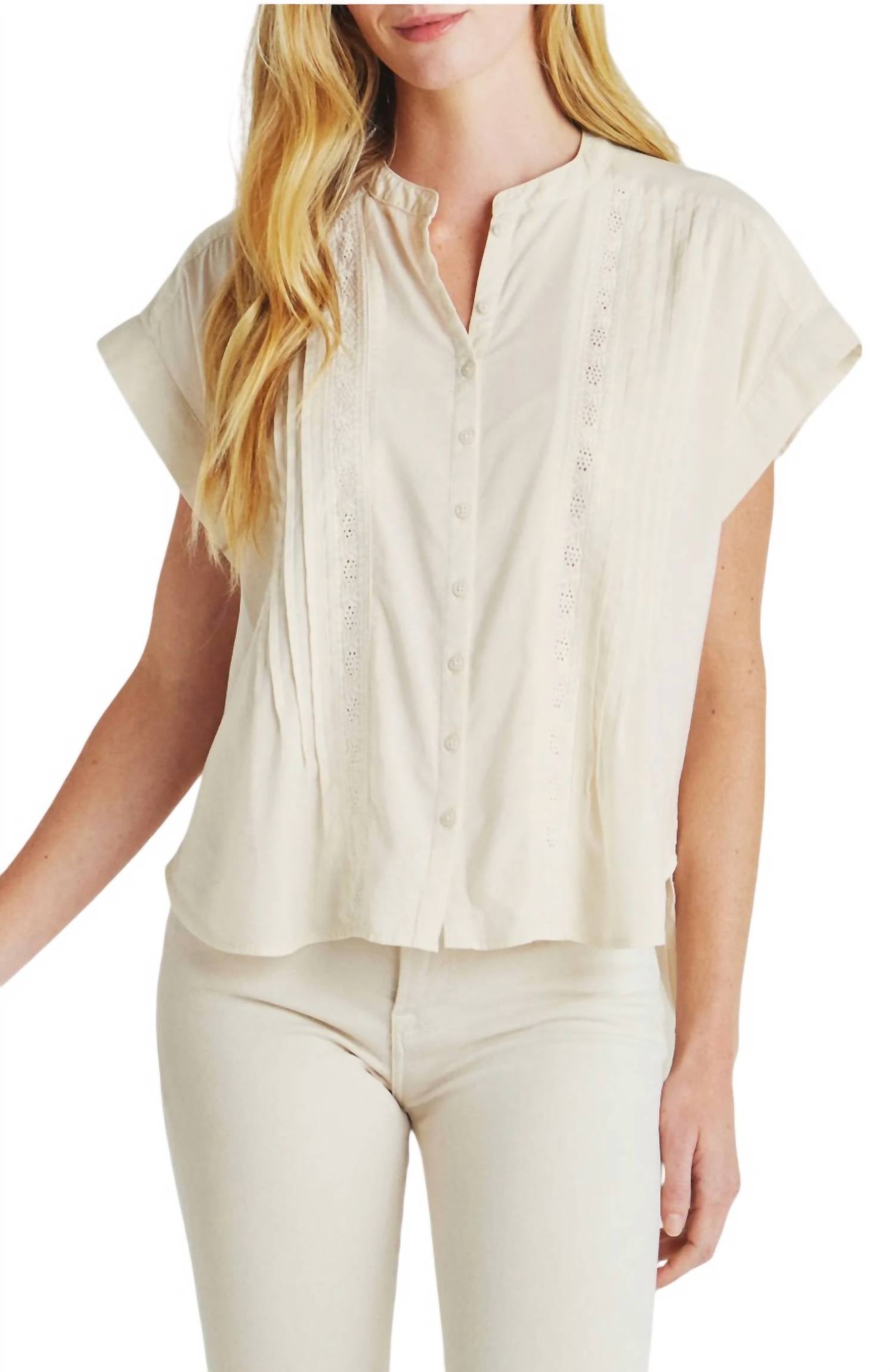 

Блуза Paloma Pintuck Lace Top Blouse в цвете Moonstone Splendid