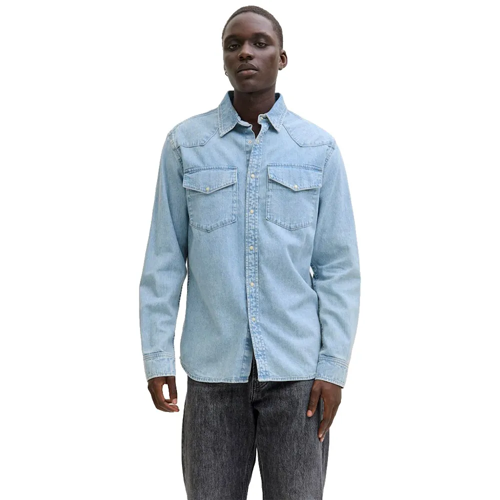 

Рубашка с длинным рукавом Jack & Jones Ewestern AT 187, синий