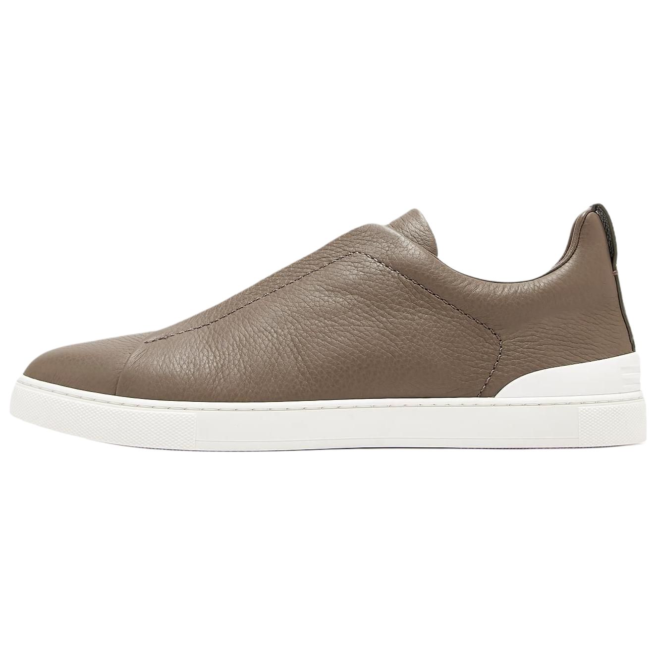 

Ermenegildo Zegna Кроссовки для скейтбординга Zegna Triple Stitch Low Top, мужские, серо-коричневые