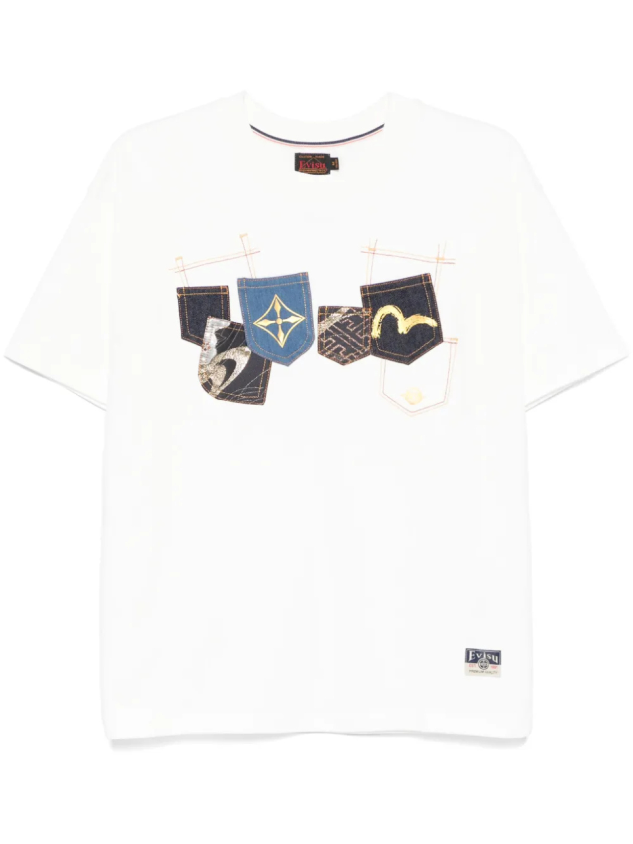 

EVISU футболка с карманами, белый