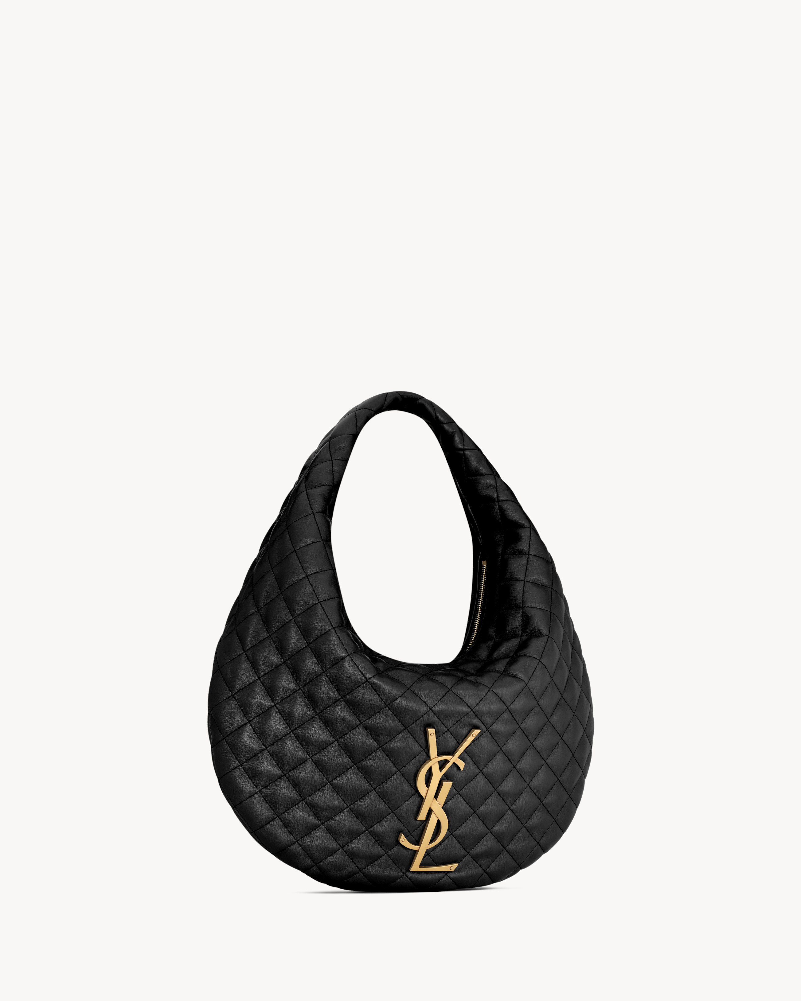 Хобо-версия культовой ICARE из наппа-ягненка Saint Laurent, черный — фото 4