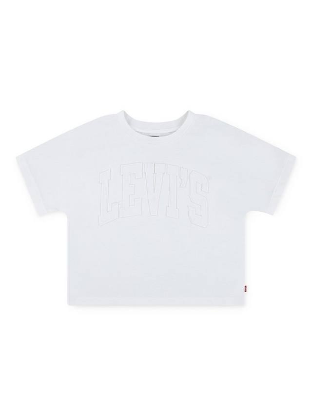 

Детская футболка с логотипом Dolman из хлопковой смеси с короткими рукавами Levi's, Blanc De Blanc