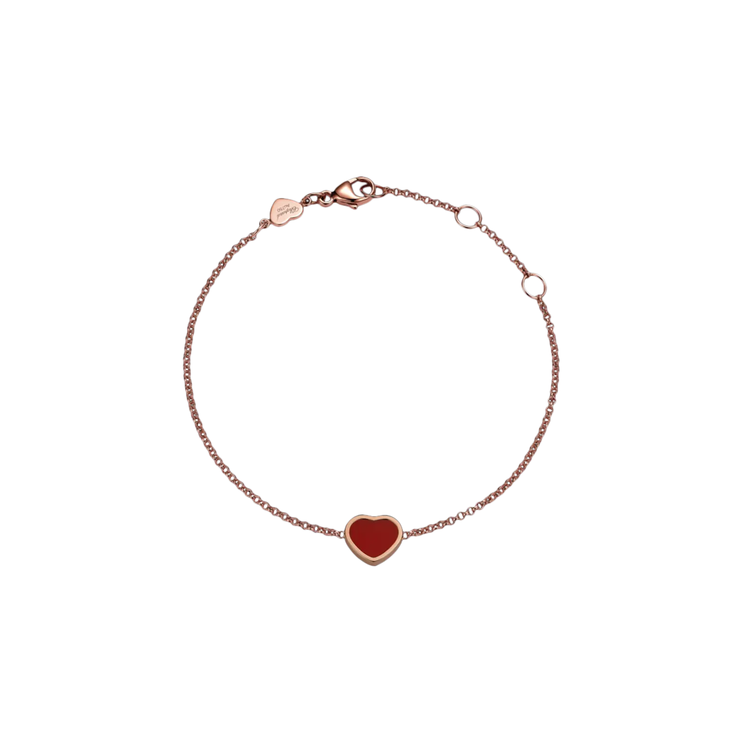 

Браслет Chopard My happy hearts из розового золота с сердоликом