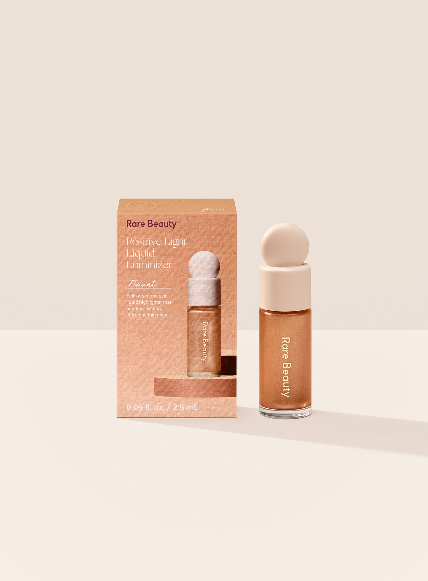 

Жидкий люминайзер Positive Light Mini Rare Beauty, цвет flaunt/bronze gold, 2.5 мл