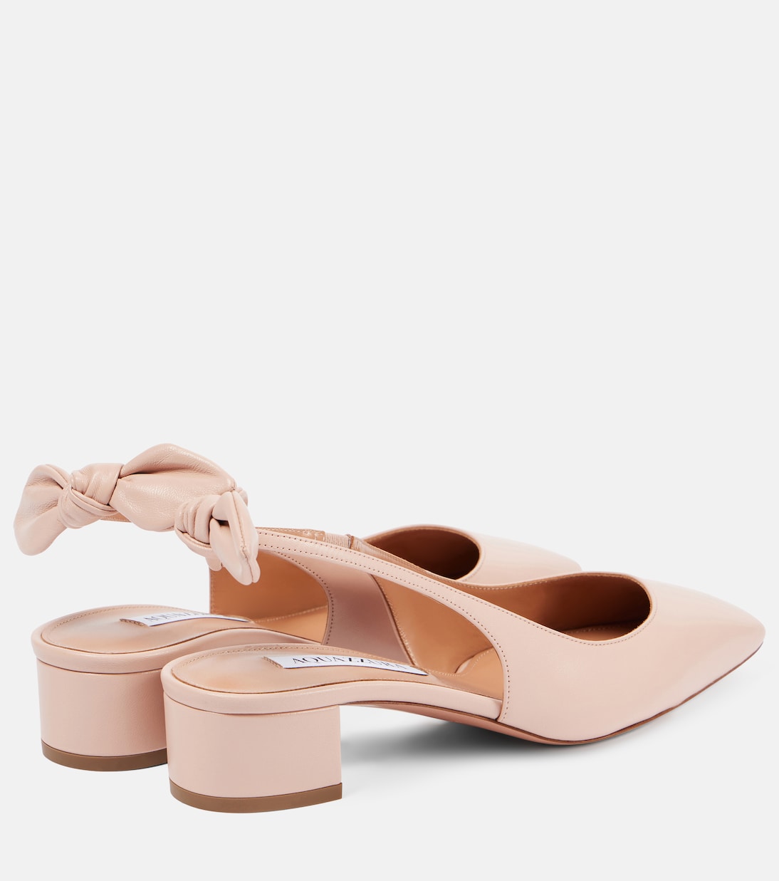 Туфли-лодочки Very Bow Tie 35 из кожи с открытой пяткой Aquazzura, Petal — фото 2