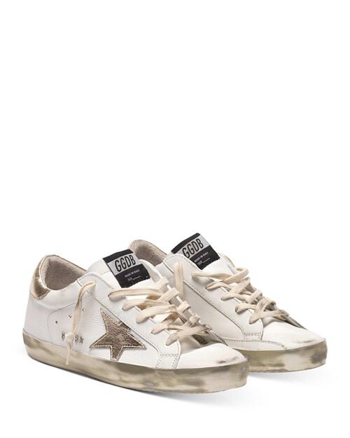 Женские низкие кеды Super-Star от роскошного бренда Golden Goose, цвет White
