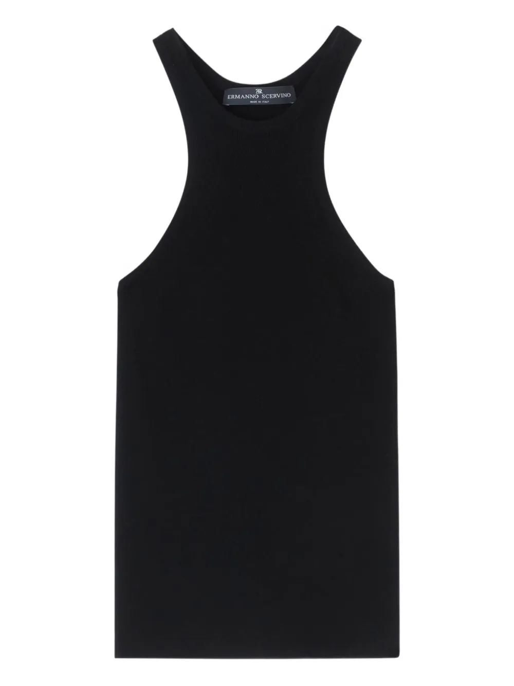 

Топ в рубчик с вырезом халтер Ermanno Scervino, черный