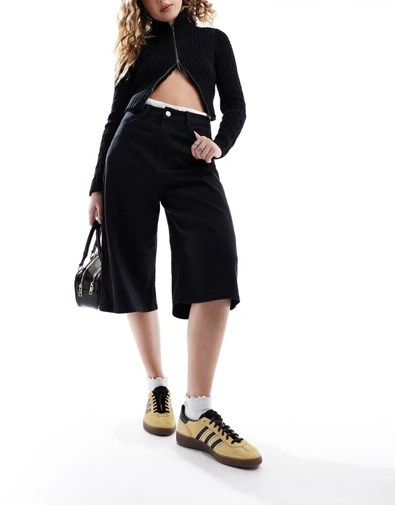 

Черные удлиненные шорты Monki