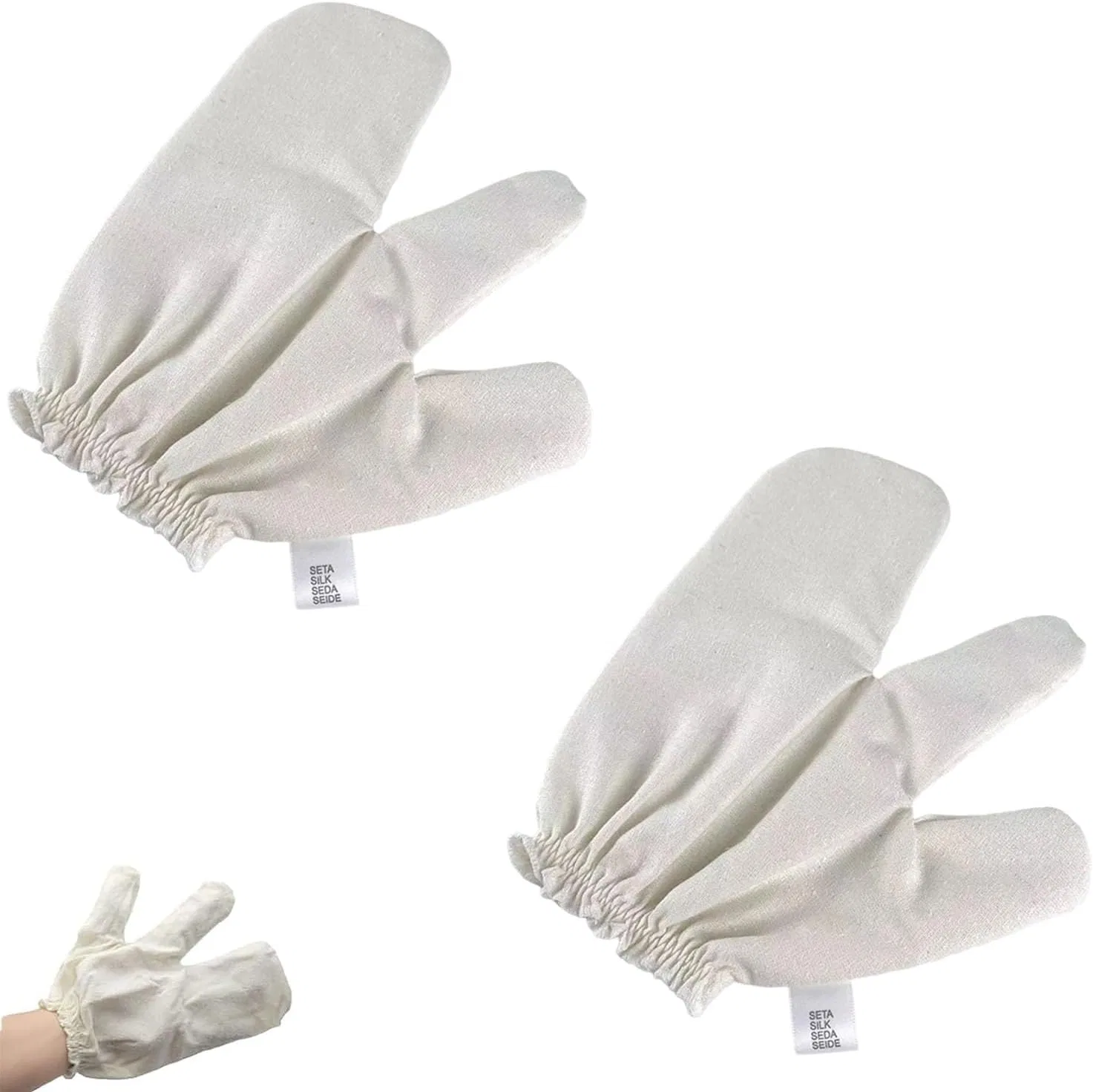 Массажные перчатки Garshana из необработанного шелка, 2 шт. Yzbbsh, 2Pcs
