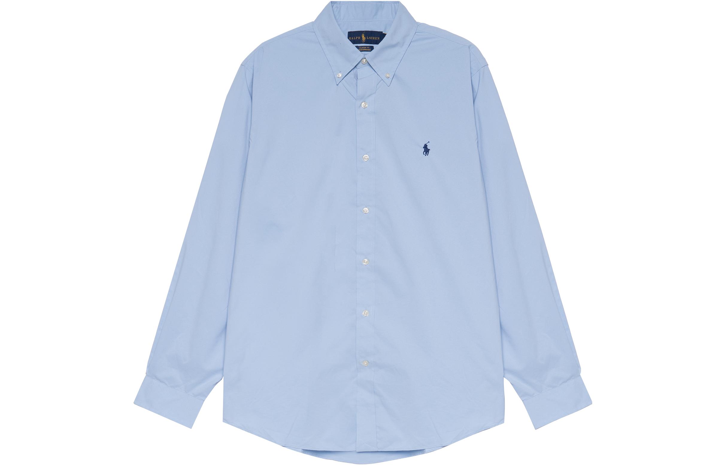 

Поло Пони вышитая рубашка Polo Ralph Lauren, Светло-голубой