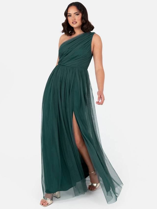 

Фатиновое асимметричное платье макси Anaya With Love, цвет Emerald Green