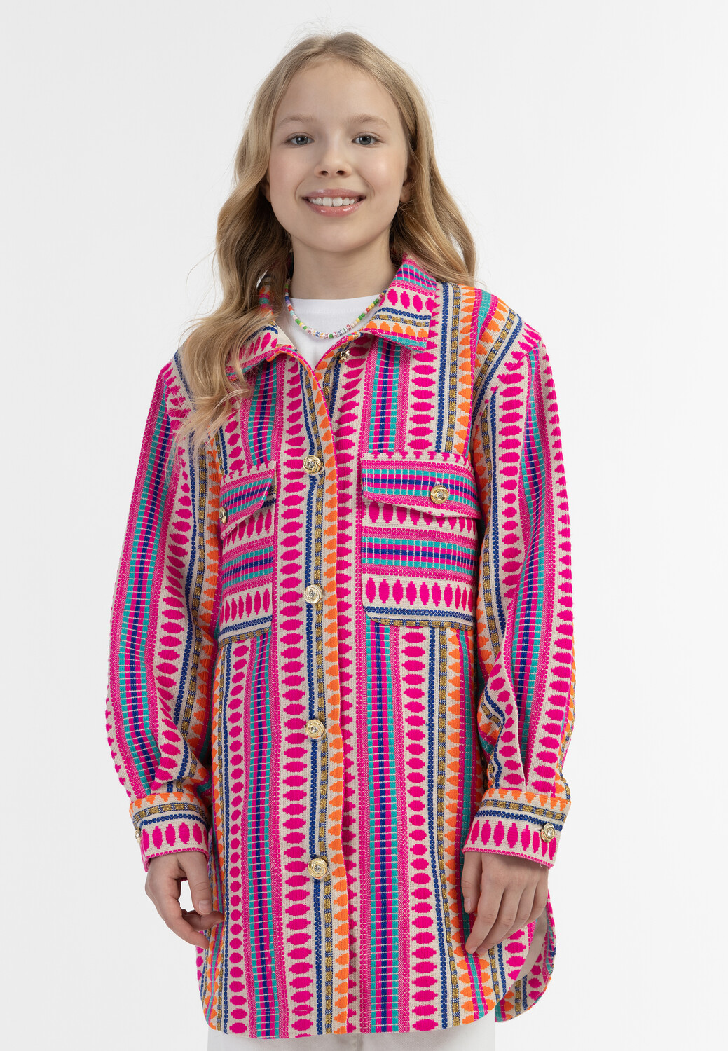 Куртка IZIA Hemdjacke, цвет Mehrfarbig Pink — фото 3