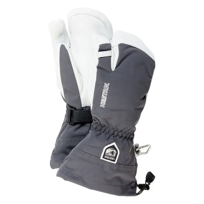 

Мужские кожаные горнолыжные перчатки армейского образца с тремя пальцами Hestra, Grey