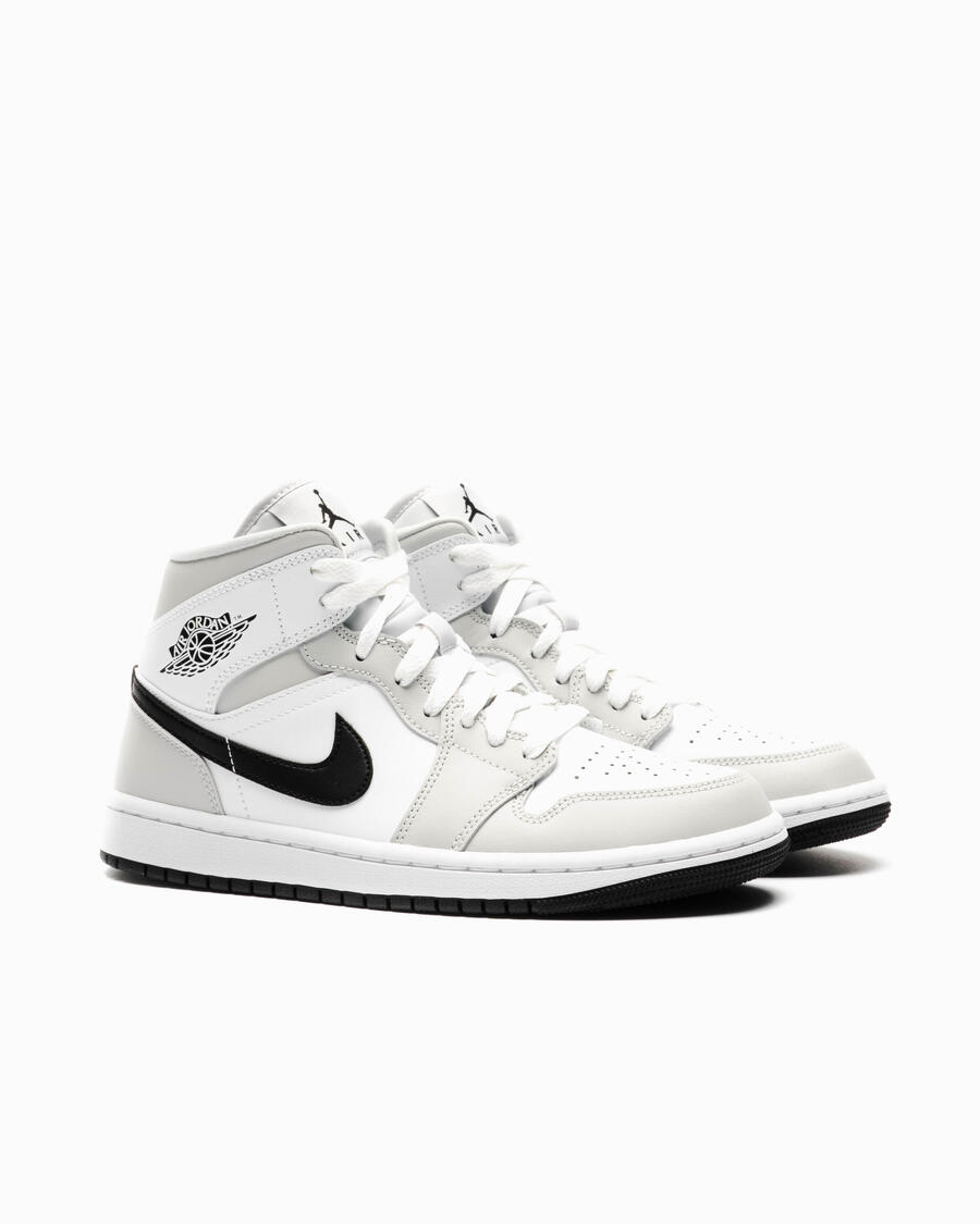 Кроссовки Nike Air Jordan 1 Mid White Light Smoke Gray для женщин