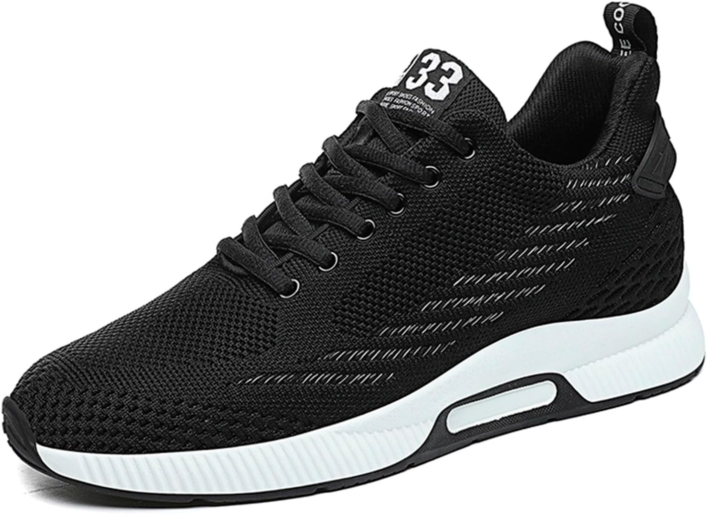 

Мужские кроссовки с подъемом 6 см, повседневные сетчатые кеды для мужчин, легкие и дышащие, на шнуровке, спортивные с скрытой подошвой для увеличения роста, большие кроссовки-тапочки для мужчин Generic, черный