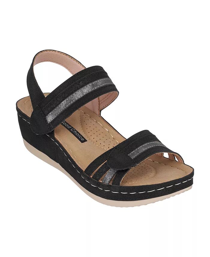 Женские босоножки на танкетке Samar GC Shoes, черный