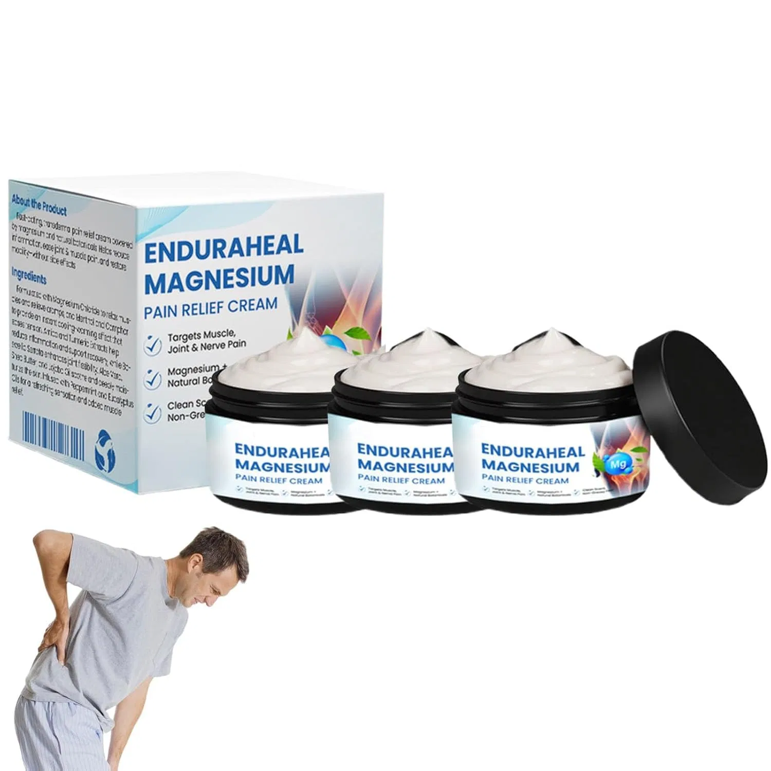 Магниевый крем для облегчения боли «EnduraHeal» от Timilk, набор из 3 шт. Yauwihe, 3 Pieces.