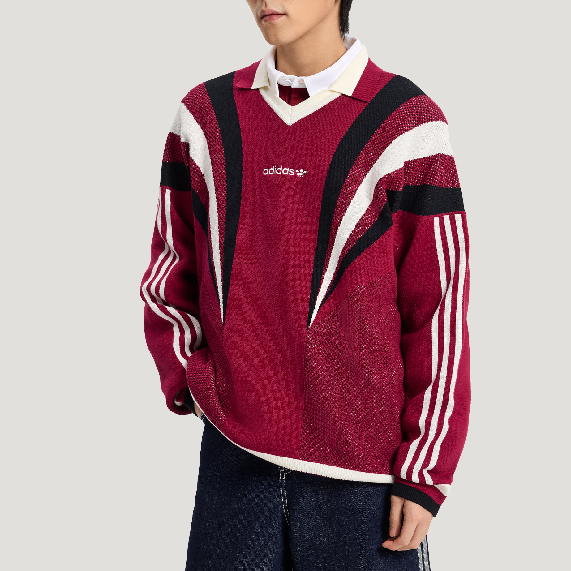 Толстовка SANTIAGO мужская Adidas Originals, ruins burgundy красный — фото 3