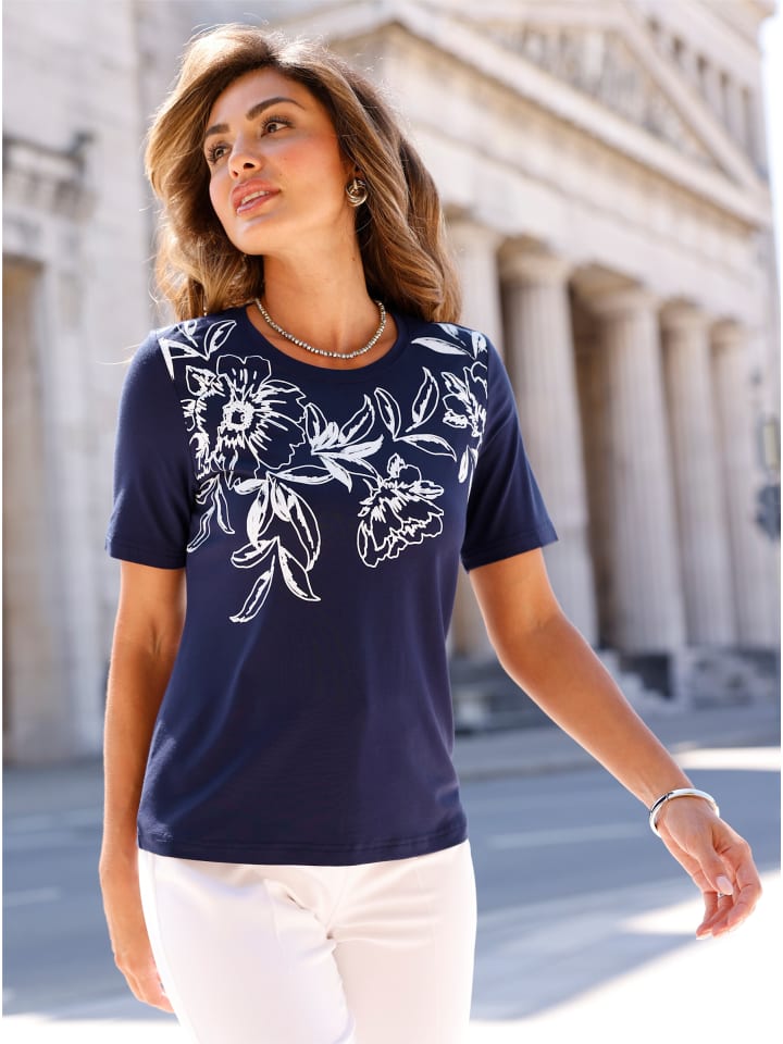 

Рубашка с короткими рукавами с принтом темно-синего и белого цветов WITT WEIDEN