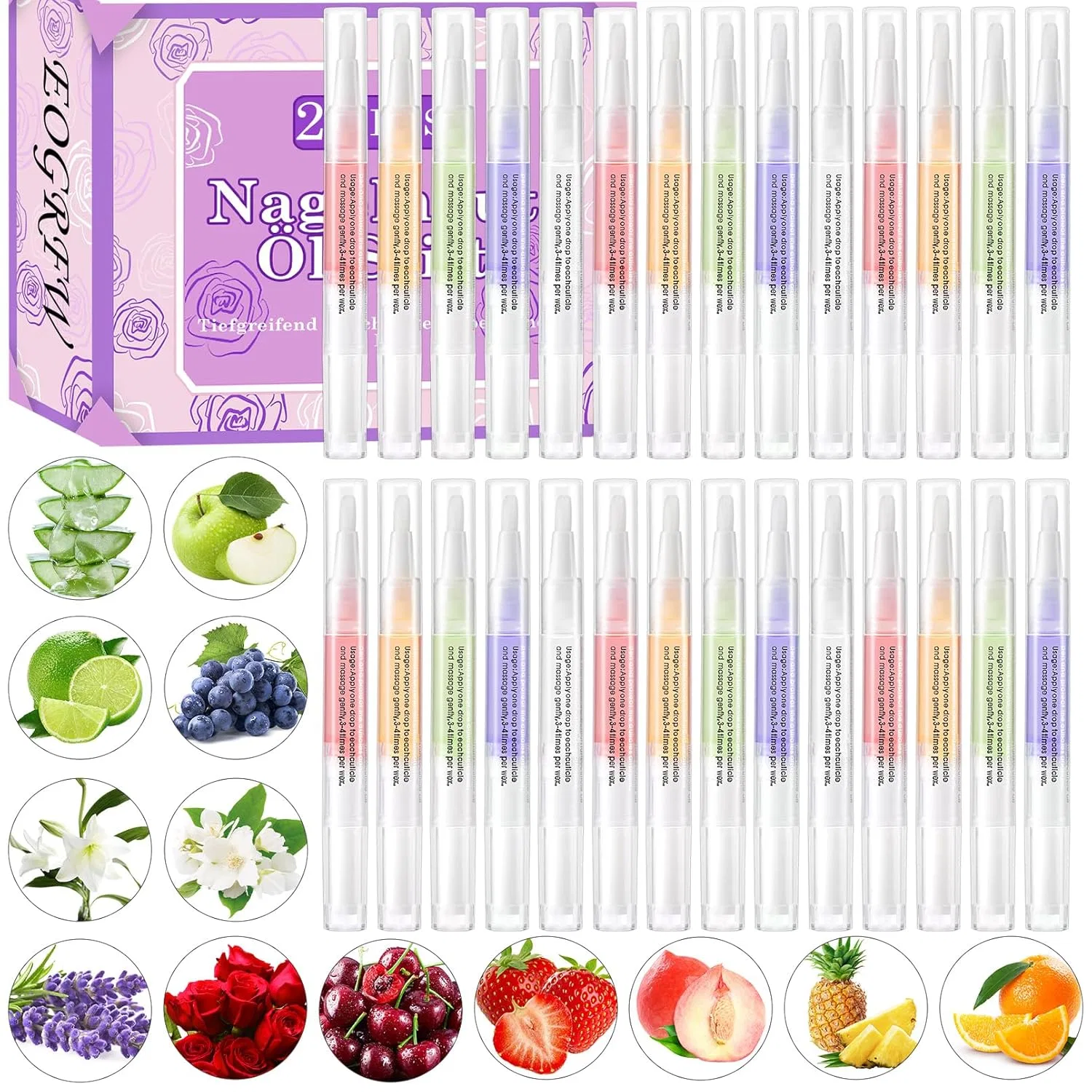 Набор из 28 масляных карандашей для кутикулы с витаминами Eogrfw, Pack Of 28