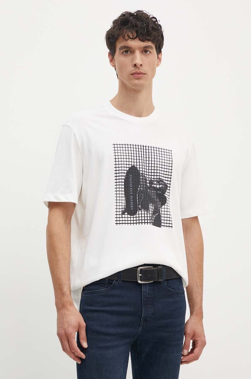 

Хлопковая футболка Armani Exchange, белый