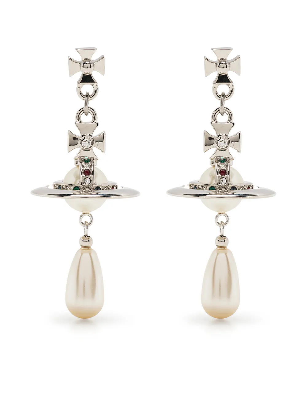 

Серьги-подвески с декором Orb и кристаллами Vivienne Westwood, серебяный