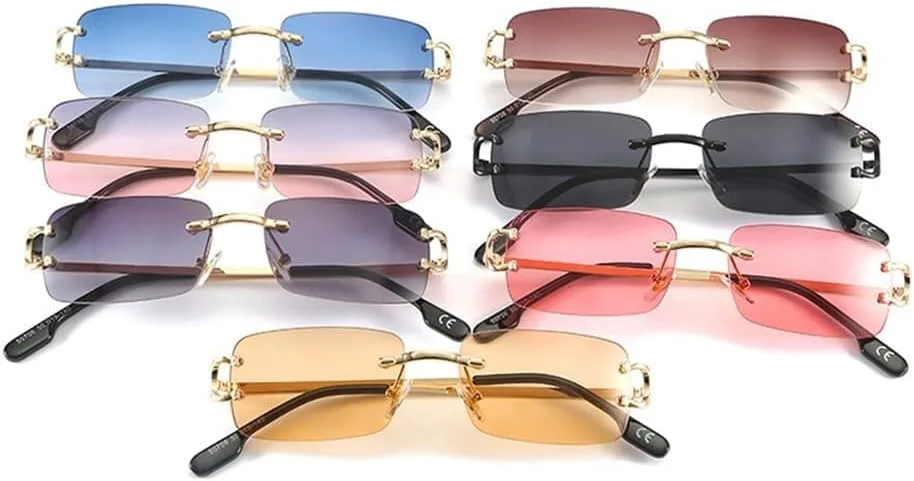 

Женские солнцезащитные очки без оправы с градиентной защитой от УФ-излучения UV400 для занятий спортом на открытом воздухе, бега и езды на велосипеде Generic, Clear