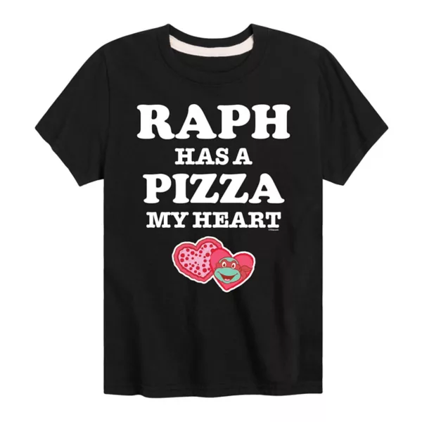 

Футболка с принтом "Черепашки-ниндзя" и надписью "Pizza my heart Raph" для мальчиков 8-20 лет Nickelodeon, черный