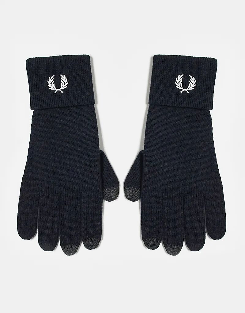 

Перчатки Fred Perry из мериносовой шерсти темно-синего цвета
