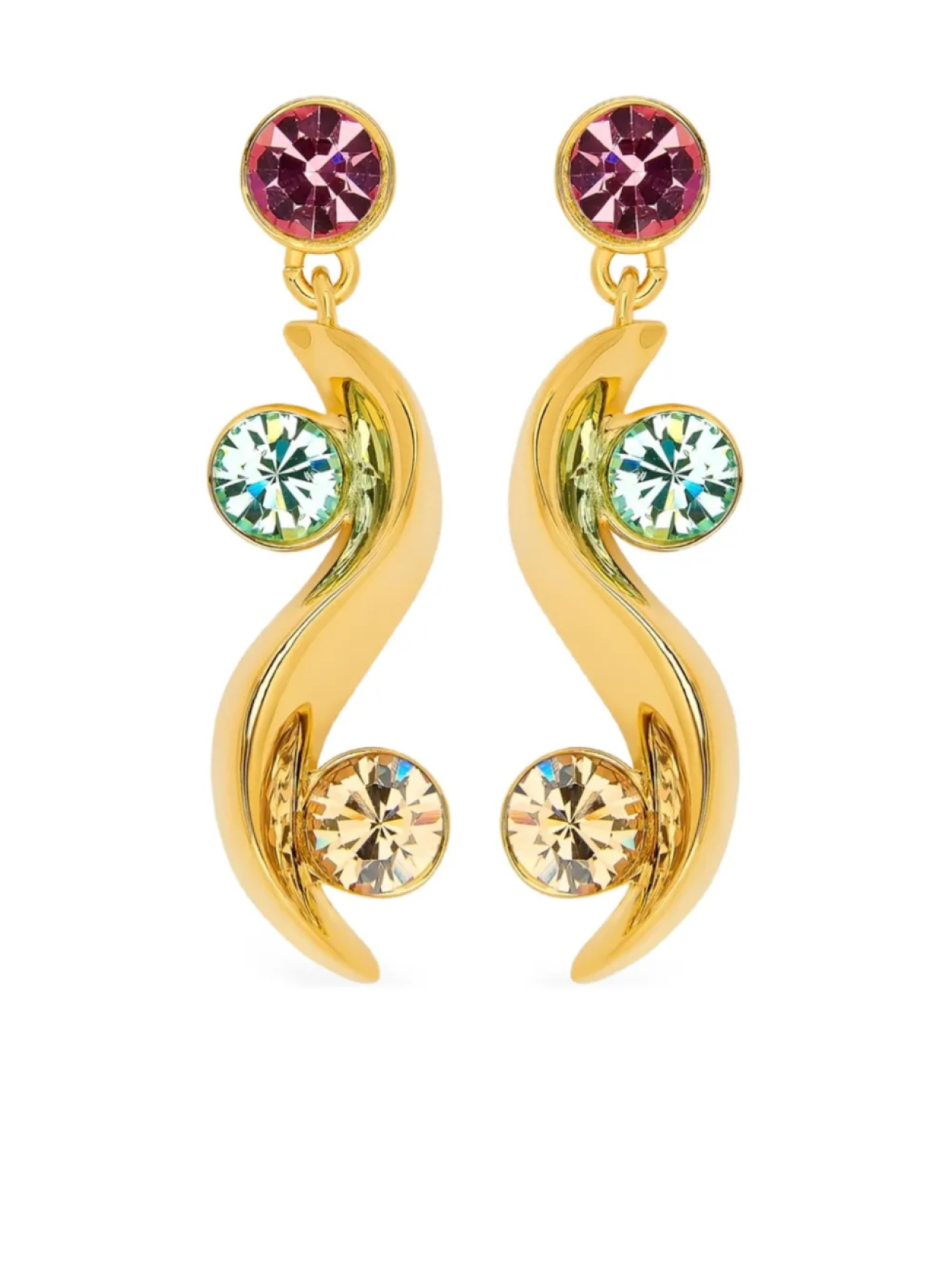 

Oscar de la Renta серьги с кристаллами, золотой