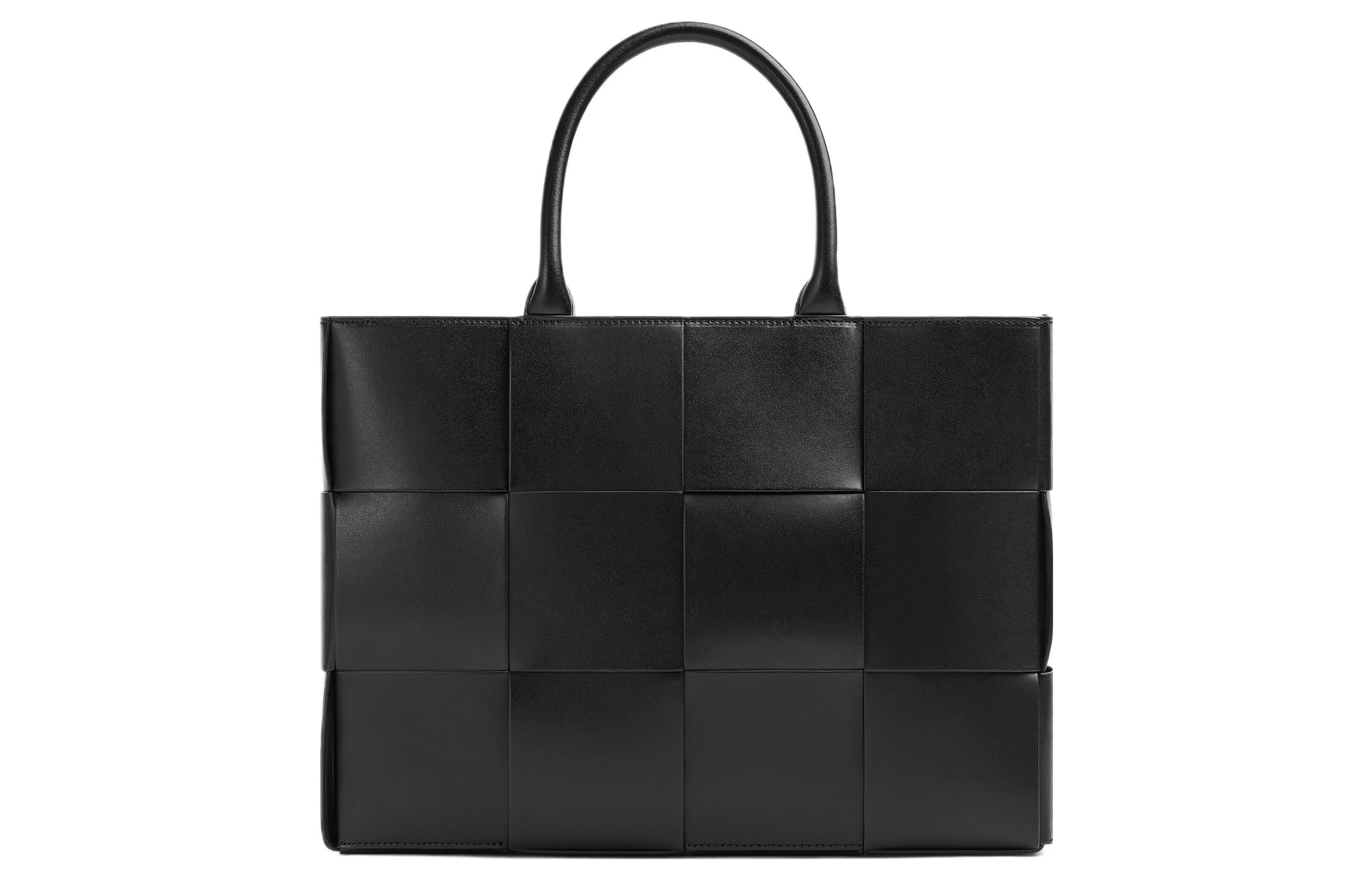 

Bottega Veneta Женская черная сумка-шоппер из коровьей кожи малого размера
