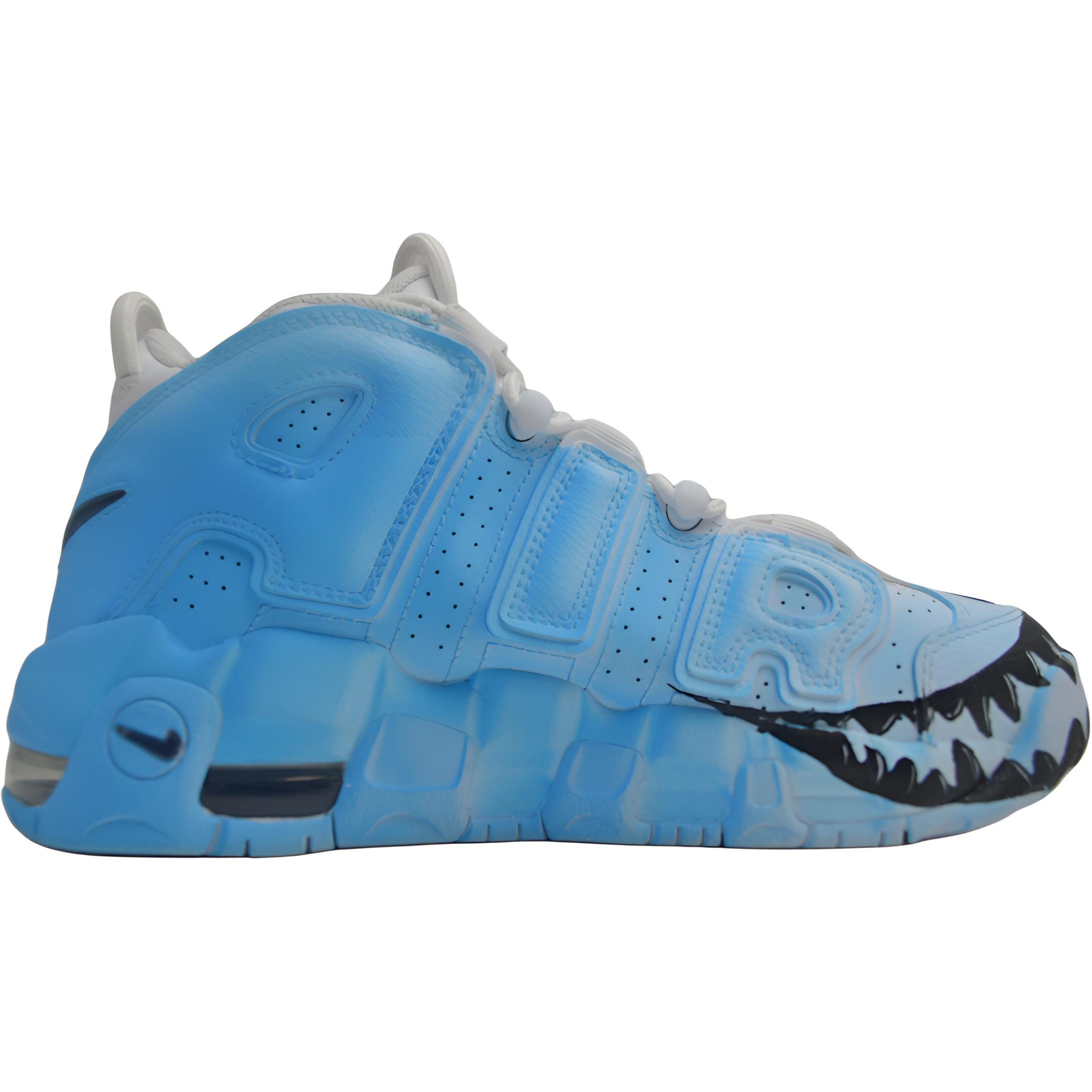 Детские баскетбольные кроссовки Air More Uptempo для младших школьников Nike, светло-голубой — фото 4