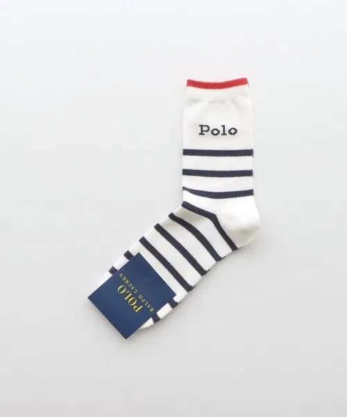 Носки Polo Ralph Lauren органический хлопок лого бордер мидл — фото 4