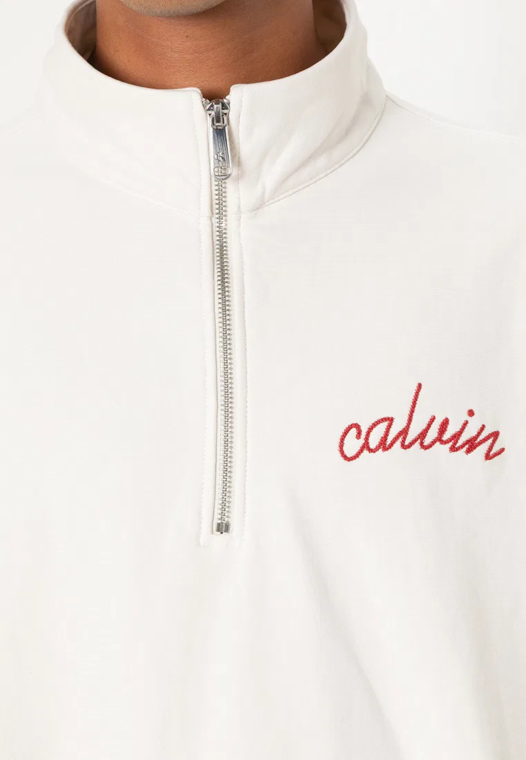 Свитшот, махровая цепочка, Calvin Klein Jeans, цвет Tofu — фото 3